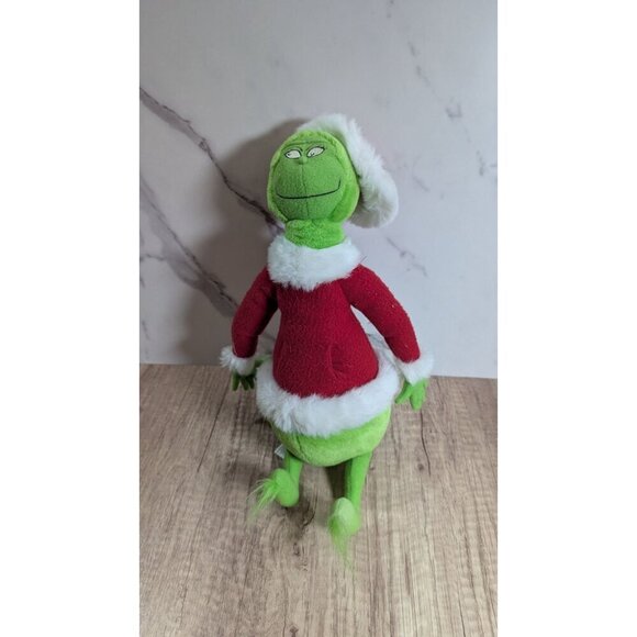 Vintage Grinch Christmas Plush Toy 18" In Santa Suit By Hallmark Cards - Picture 8 of 10